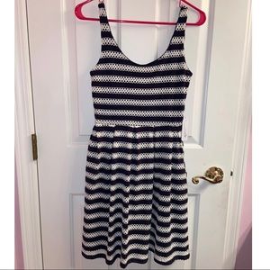 Charming Charlie navy & white striped dress